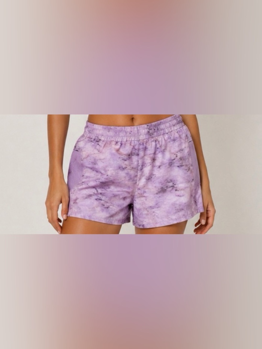 Xersion Lavender Tie-Dye Drawstring Shorts